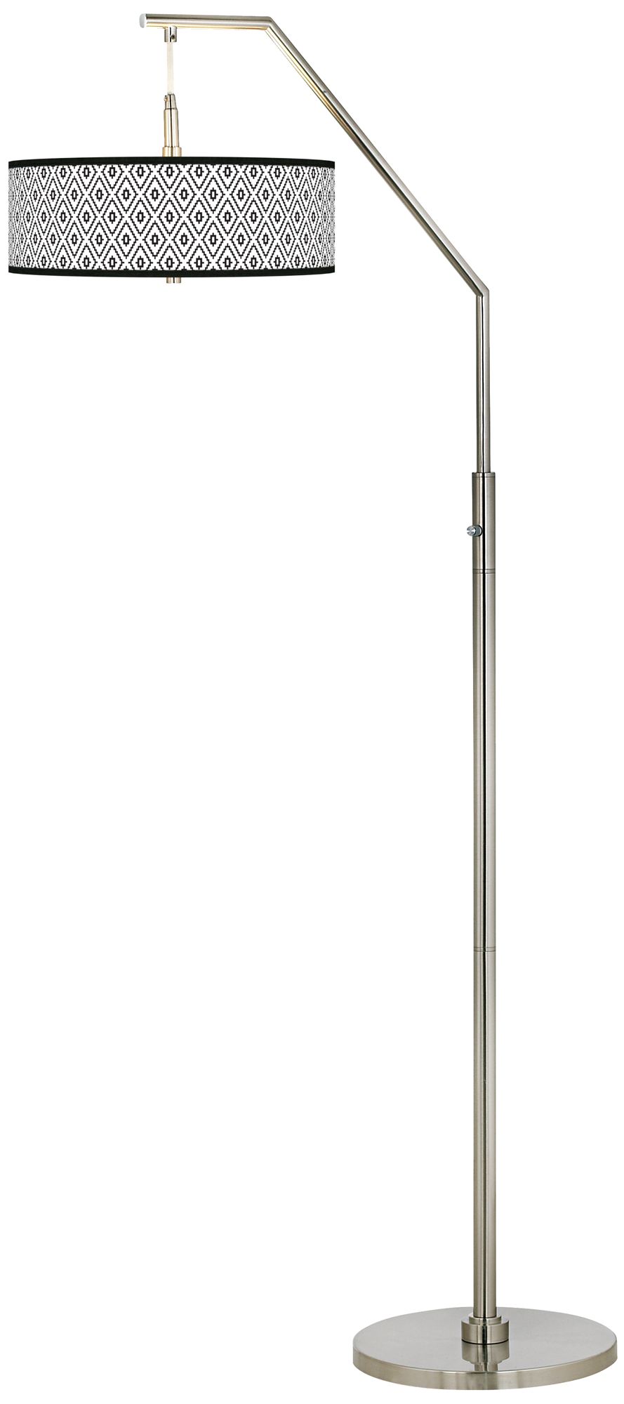 Black Diamonds Giclee Shade Arc Floor Lamp