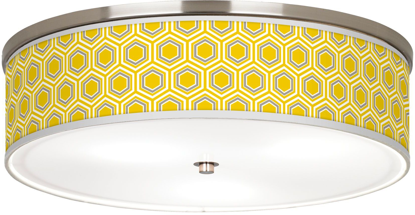 Honeycomb Giclee Nickel 20 1/4" Wide Ceiling Light