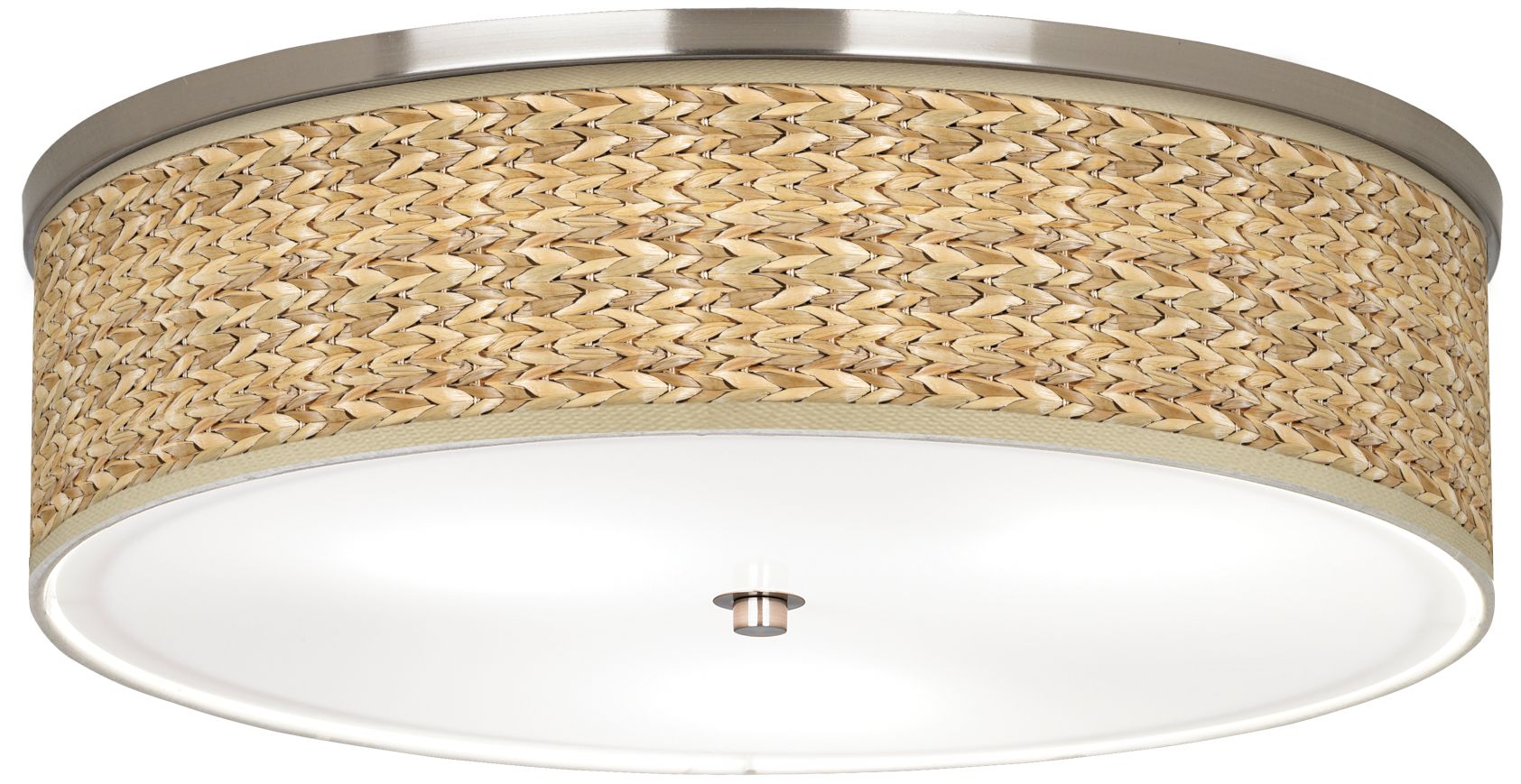Seagrass Print Pattern 20 1/4" Wide Nickel Ceiling Light