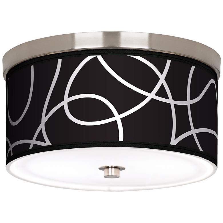 Image 1 Abstract Nickel 10 1/4" Wide Ceiling Light