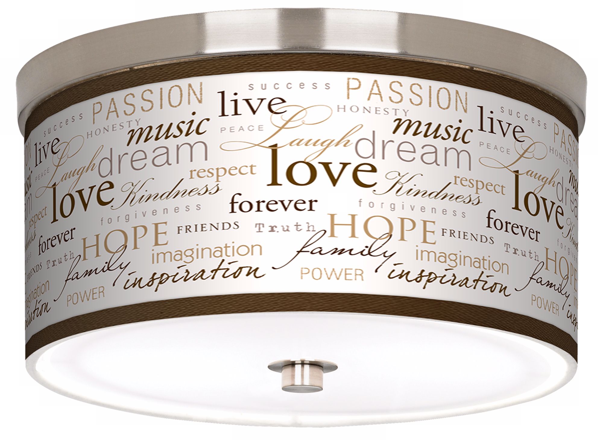 Positivity Giclee Nickel 10 1/4" Wide Ceiling Light