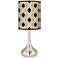 Oyster Gray Retro Lattice Giclee Droplet Table Lamp