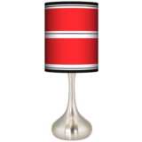 Red Stripes Giclee Modern Droplet Table Lamp