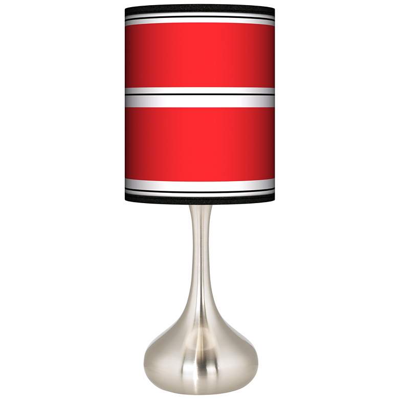 Image 2 Red Stripes Giclee Modern Droplet Table Lamp