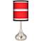 Red Stripes Giclee Modern Droplet Table Lamp