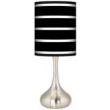 Bold Black Stripe Giclee Droplet Table Lamp