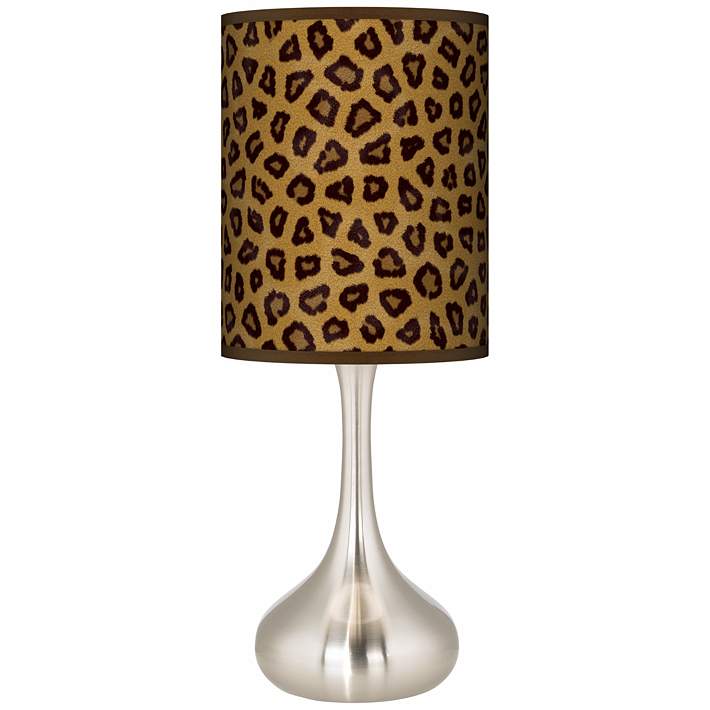 Safari Cheetah Giclee Droplet Table, Animal Print Table Lamp