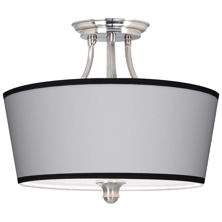 All Silver Giclee Shade 18&quot; Wide Ceiling Light