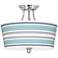 Multi Color Stripes Tapered Drum Giclee Ceiling Light