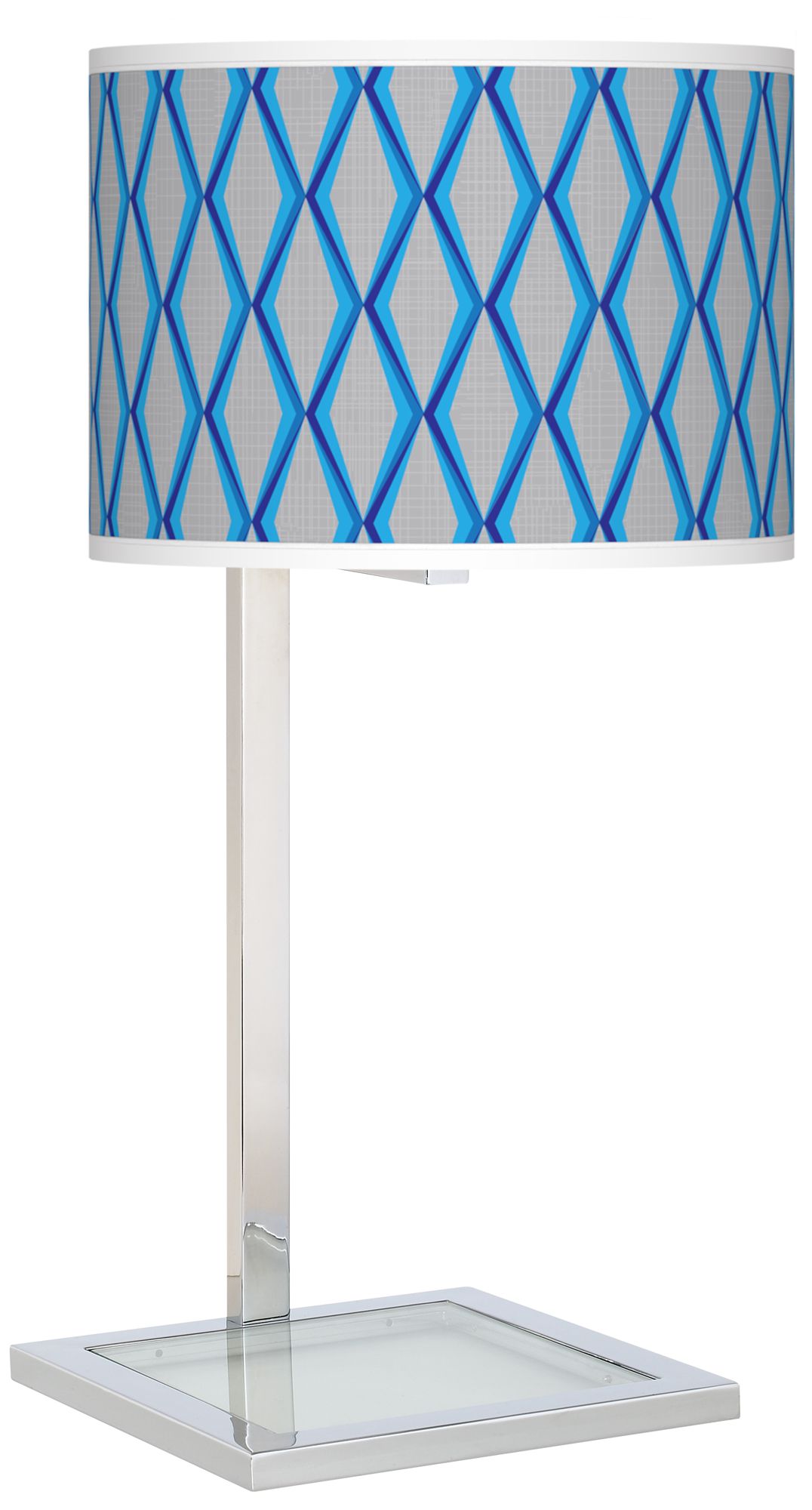 Bleu Matrix Glass Inset Table Lamp