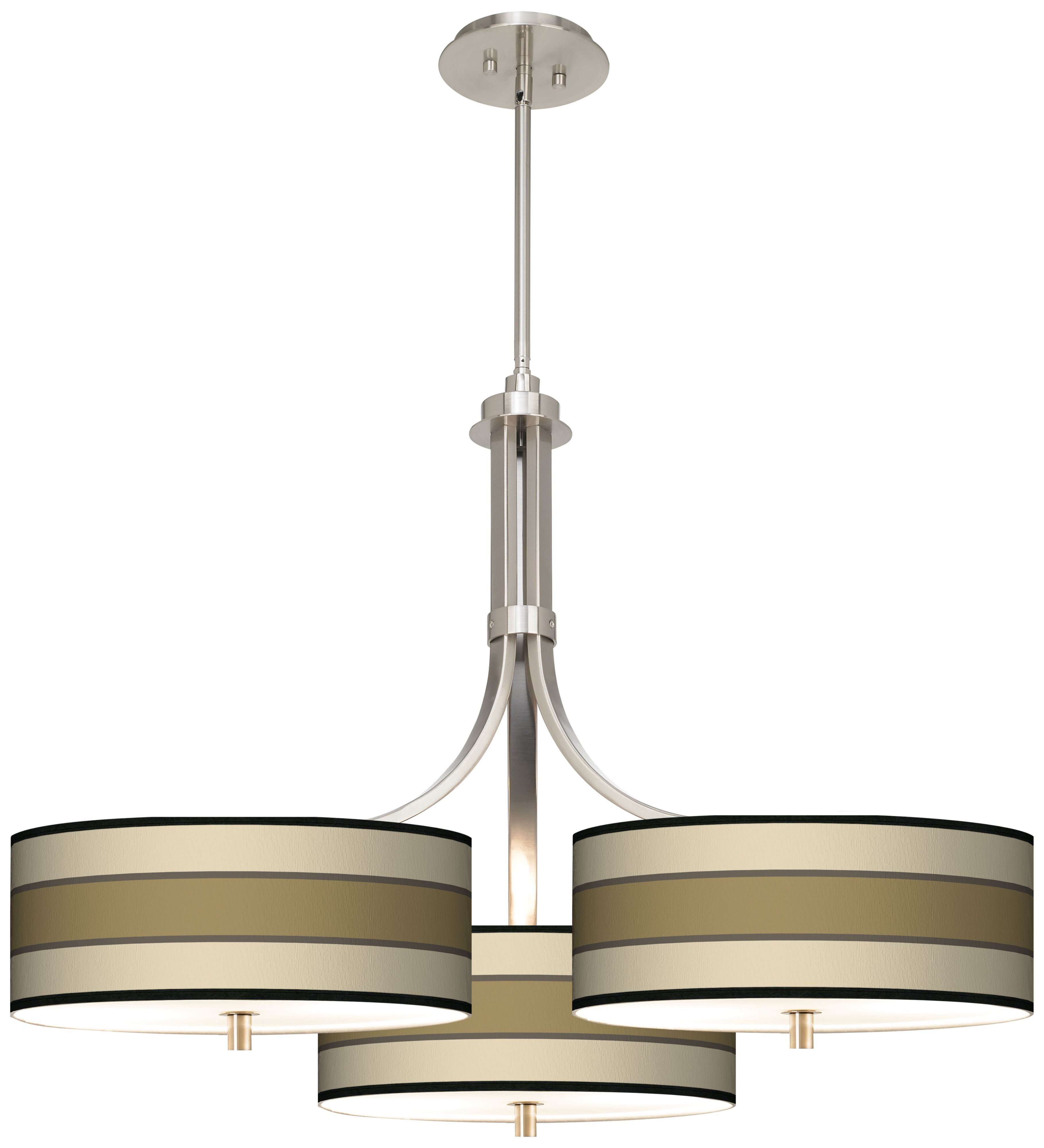 Tones of Beige Giclee 36" Wide Triple Pendant