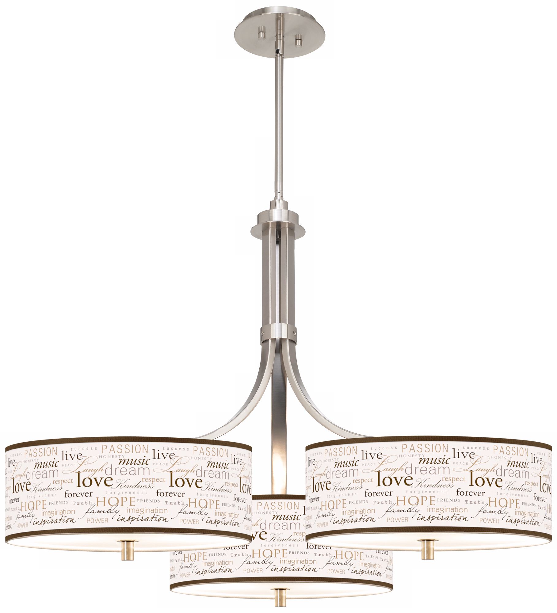 Positivity Giclee 36" Wide Triple Pendant