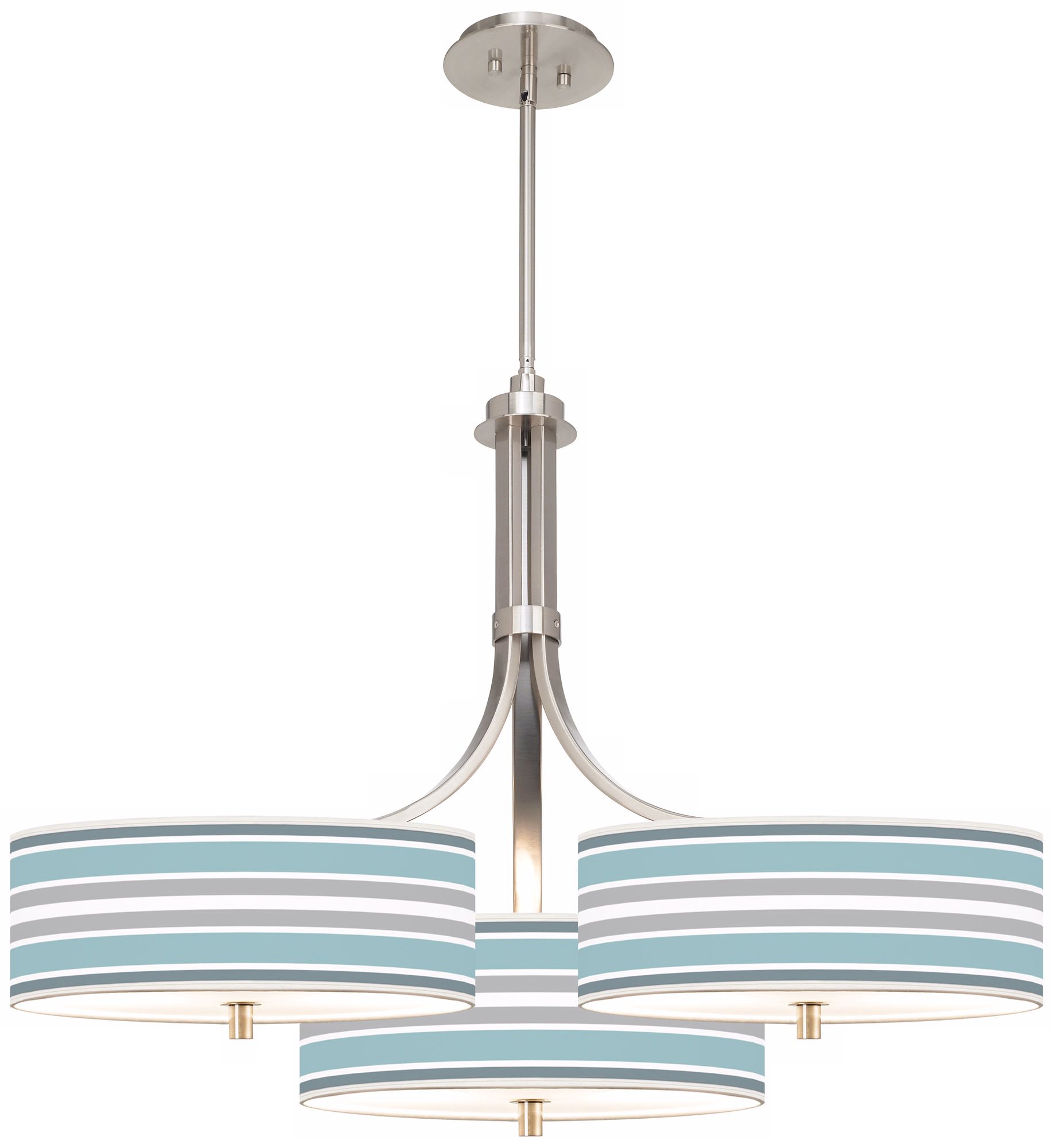 Multi Color Stripes Giclee 36" Wide Triple Pendant