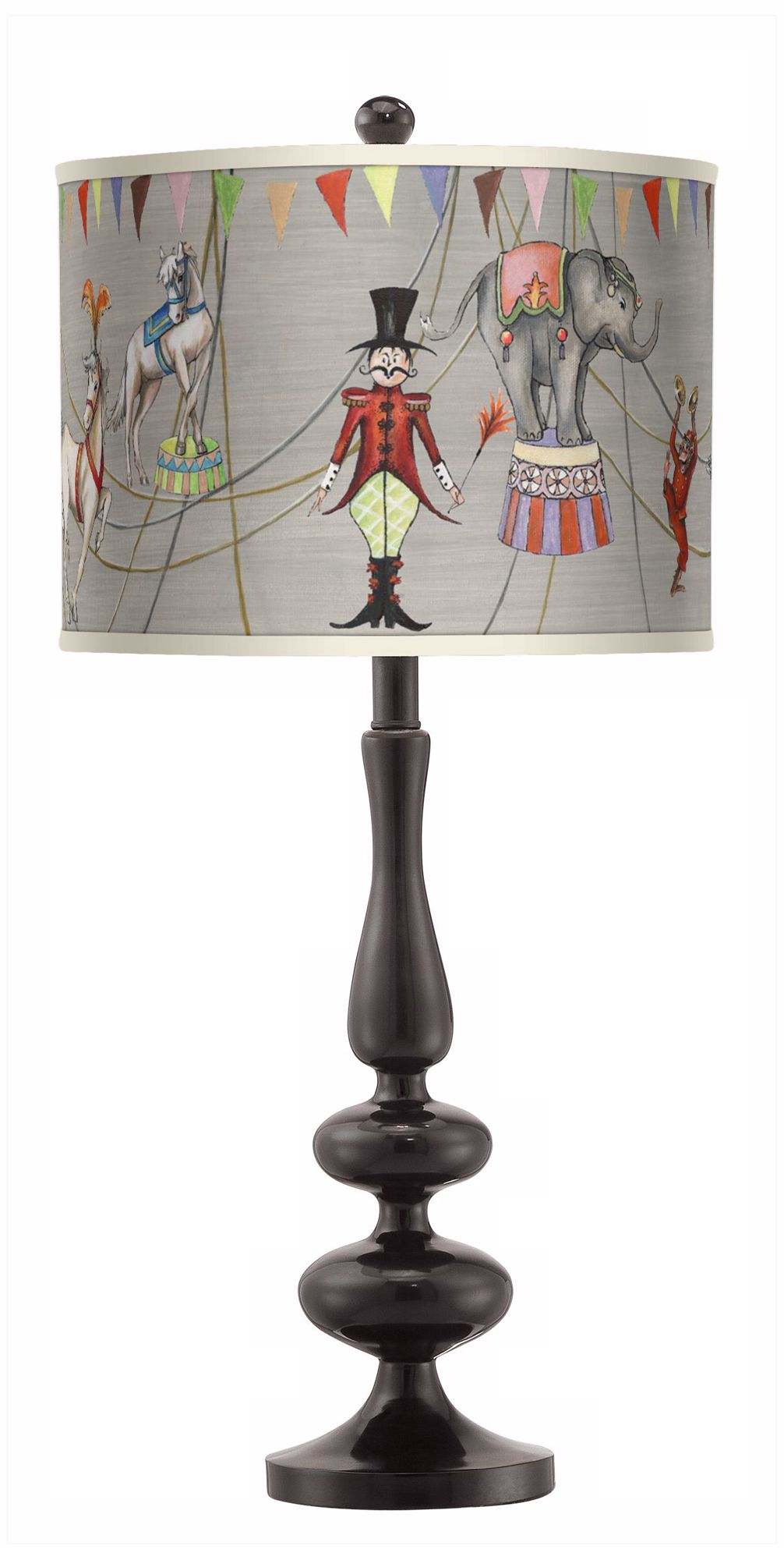 Circus Time Giclee Paley Black Table Lamp