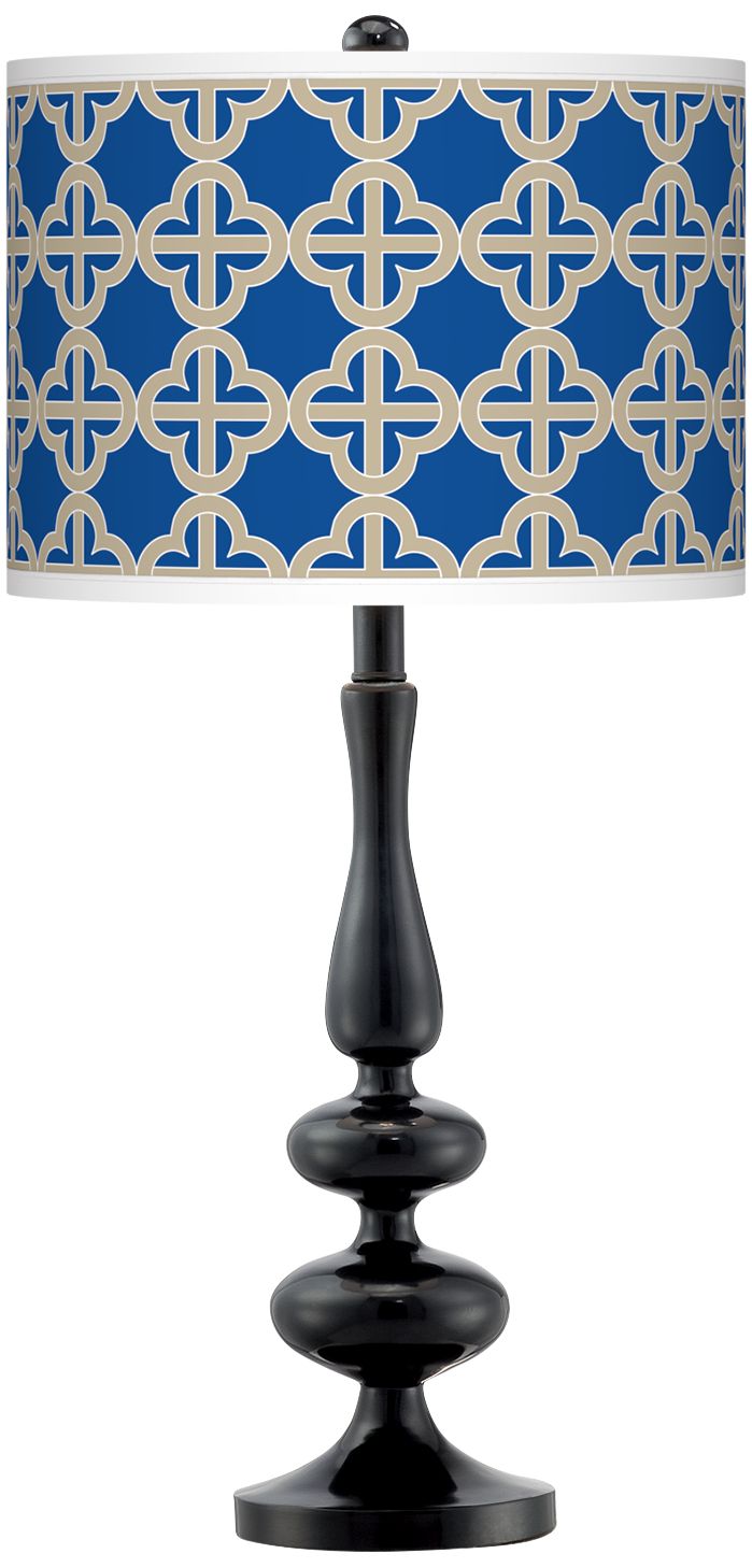 Four Corners Giclee Paley Black Table Lamp