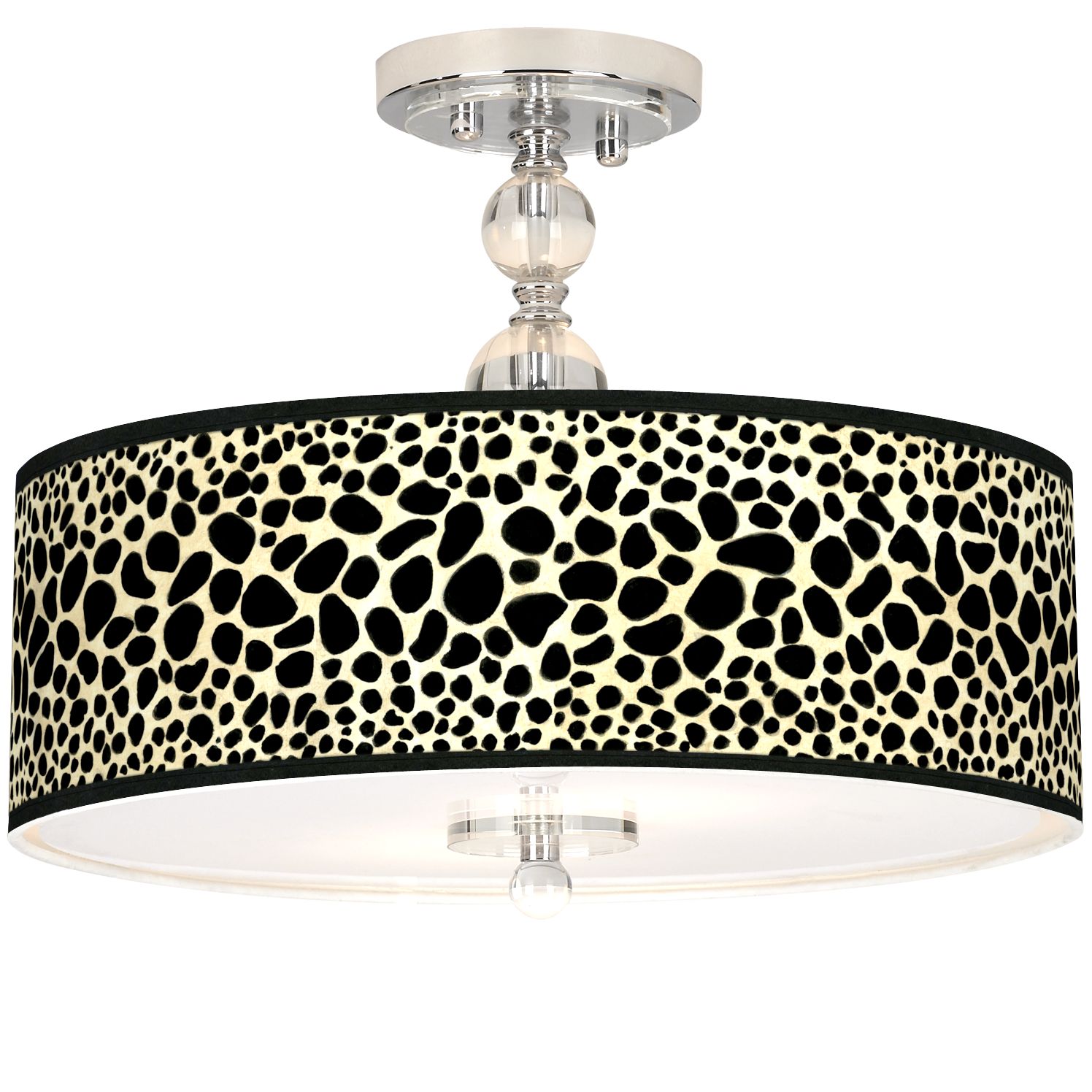 Leopard Giclee 16" Wide Semi-Flush Ceiling Light