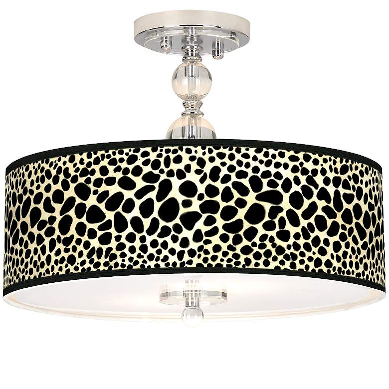 Leopard Giclee 16&quot; Wide Semi-Flush Ceiling Light