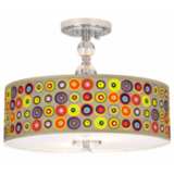 Marbles in the Park Giclee 16&quot; Wide Semi-Flush Ceiling Light