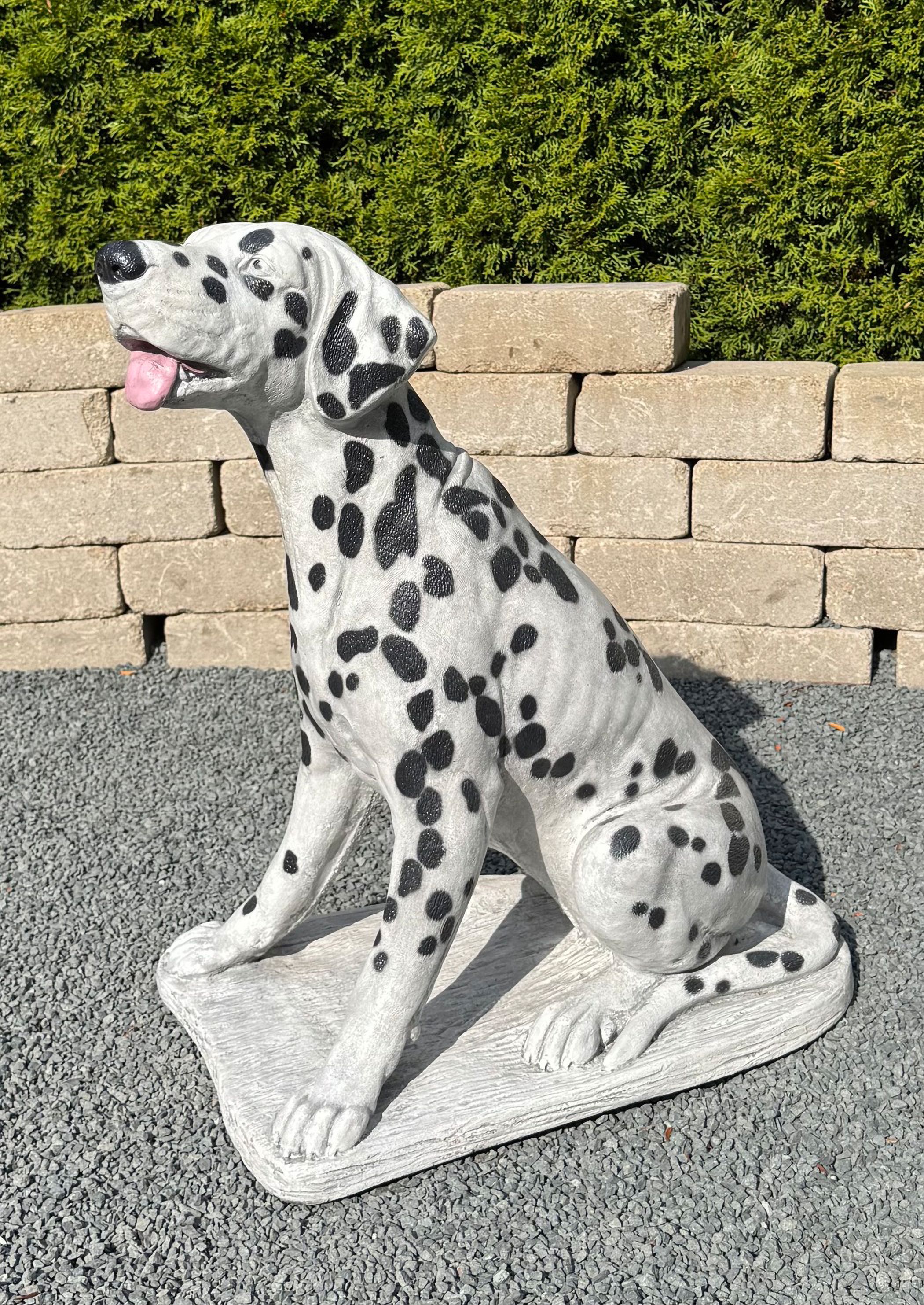 Cast Stone Dalmatian Dog 27" High Sculpture Garden Accent