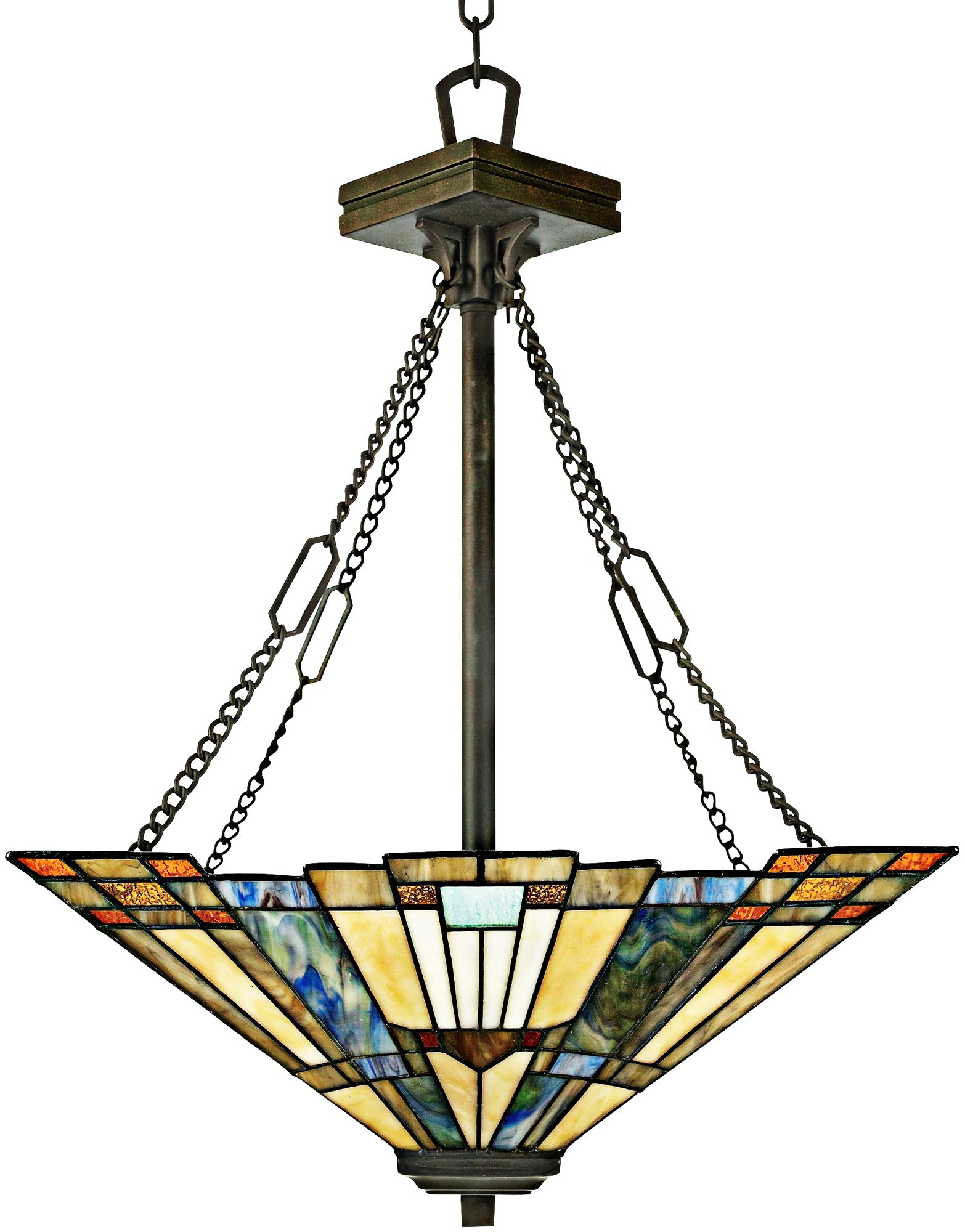 Quoizel Tiffany-Style Inglenook Pendant Chandelier - #28411 | Lamps Plus