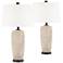 Anna Beige Dappled Resin Table Lamps Set of 2