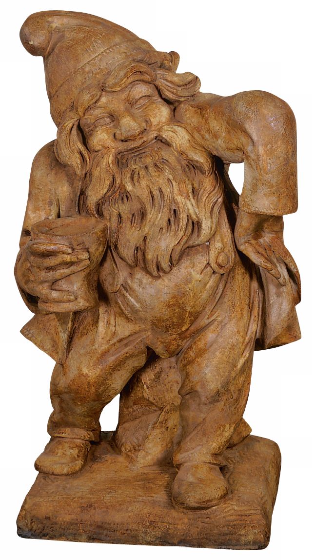 Gnome of Merriment 24" High Cast Stone Garden Accent