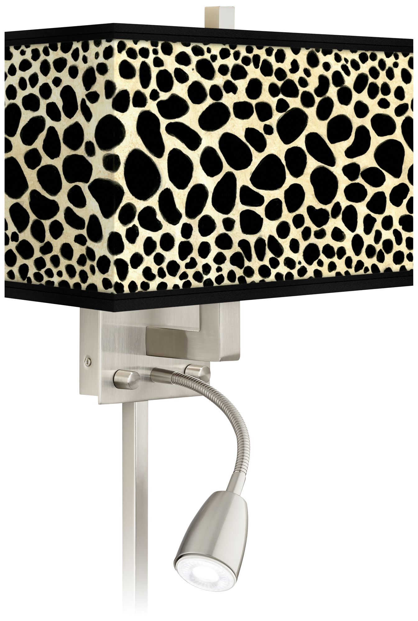 Leopard Giclee Glow LED Reading Light Plug-In Sconce