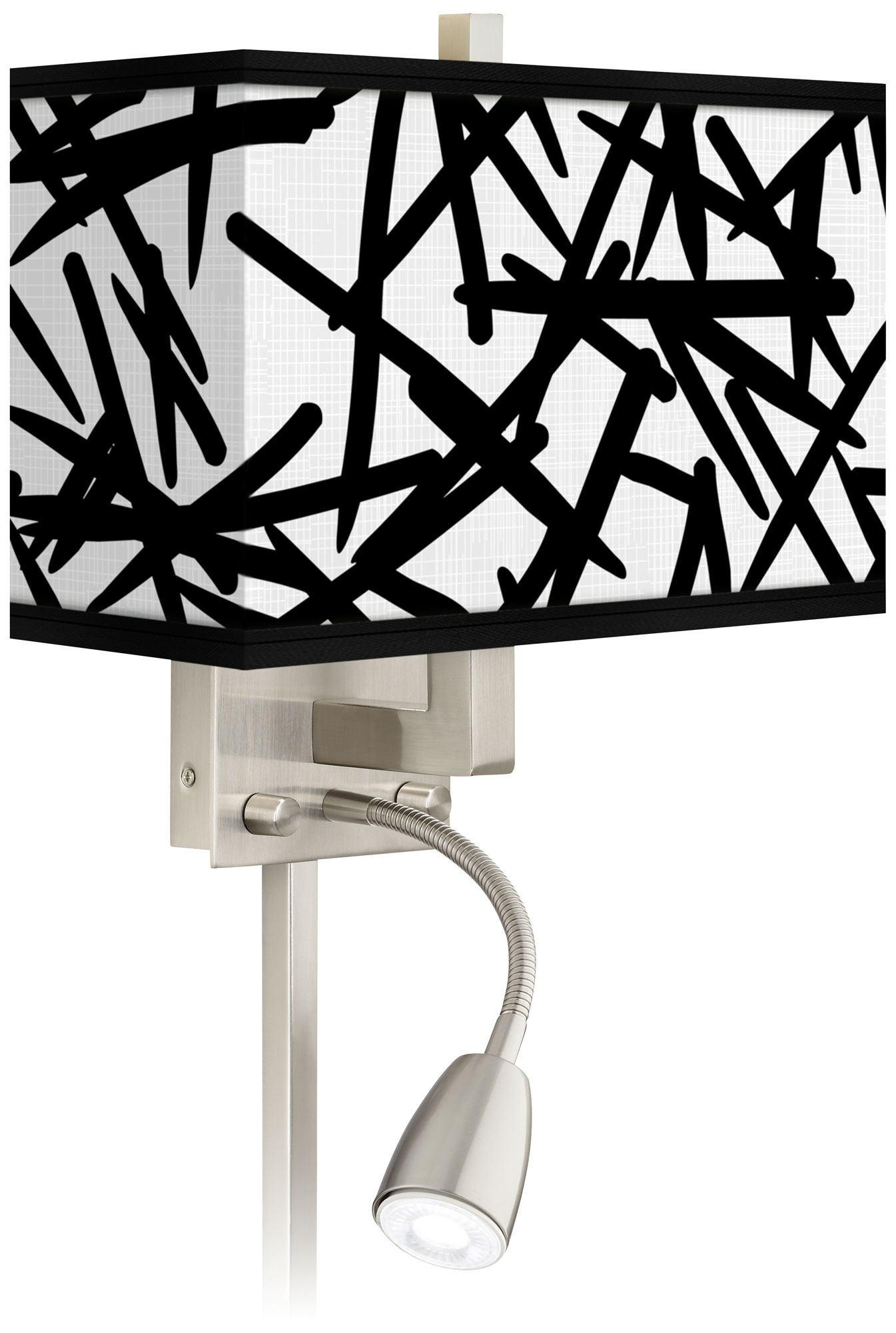 Sketchy Giclee Glow LED Reading Light Plug-In Sconce