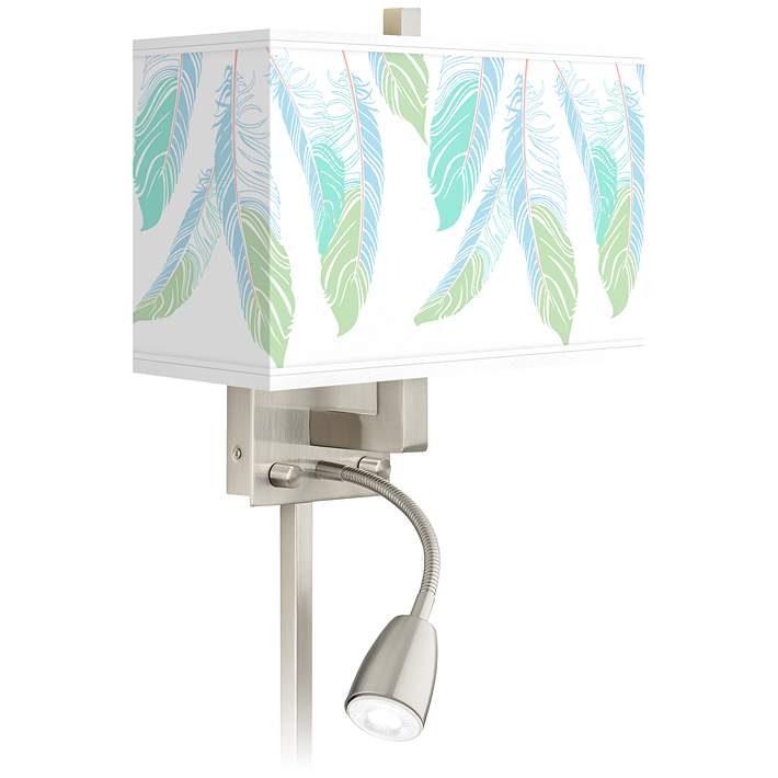 Light As A Feather Giclee Glow Led Reading Light Plug In Sconce
