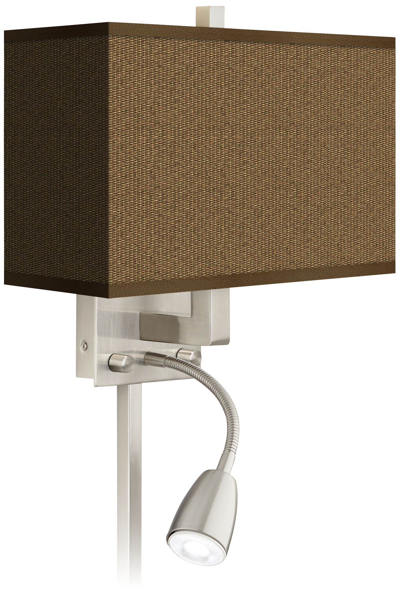 Khaki Giclee LED Reading Light Plug-In Sconce