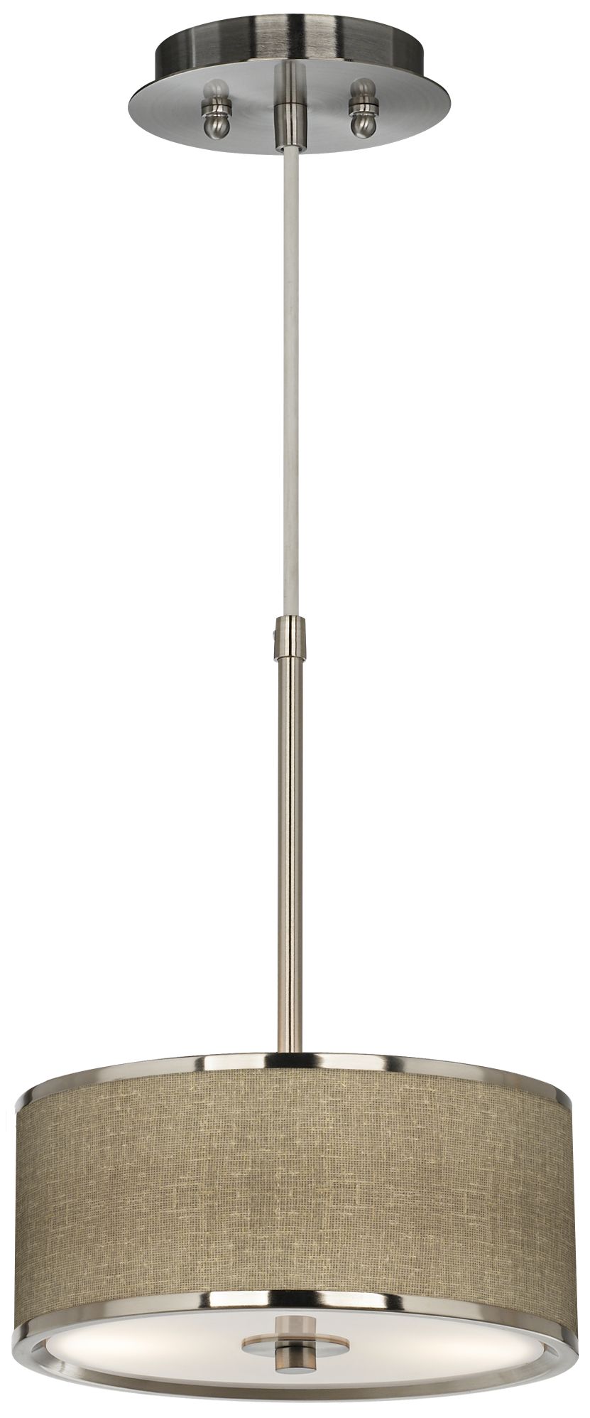 Burlap Print Giclee Glow 10 1/4" Wide Mini Pendant