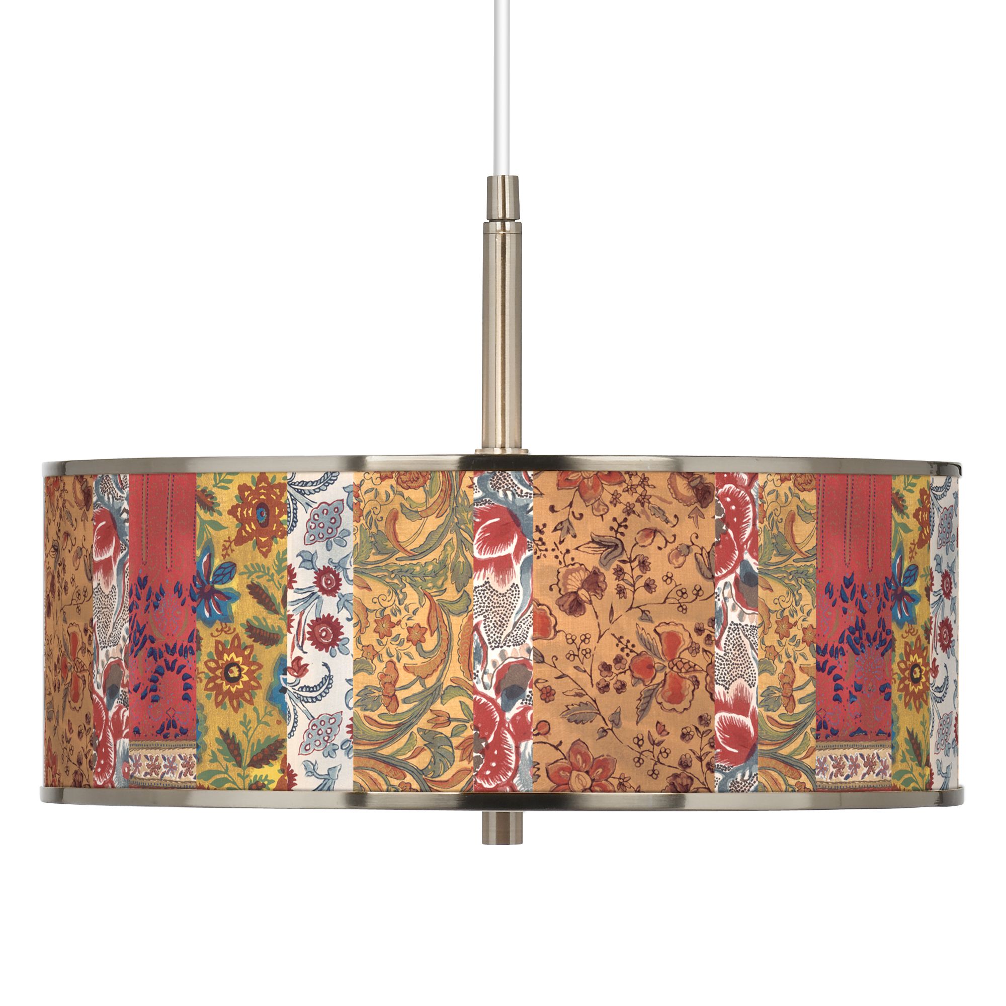 Bohemian Blooms Giclee Glow 16" Wide Pendant Light