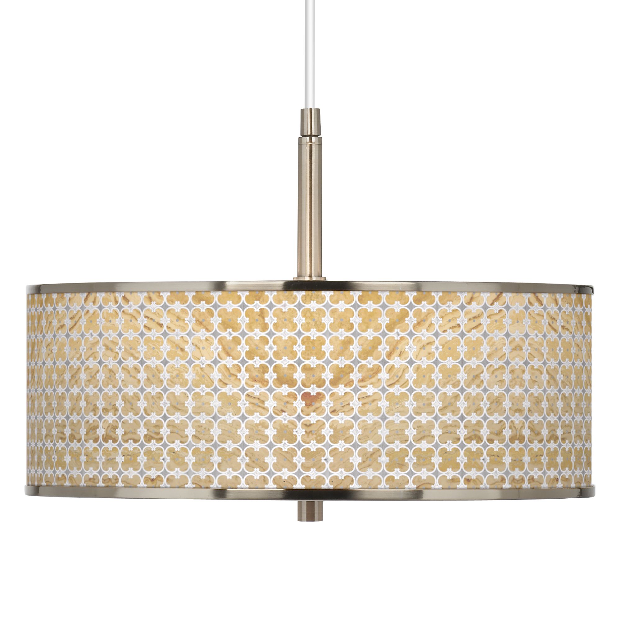 Marble Quatrefoil Giclee Glow 16" Wide Pendant Light