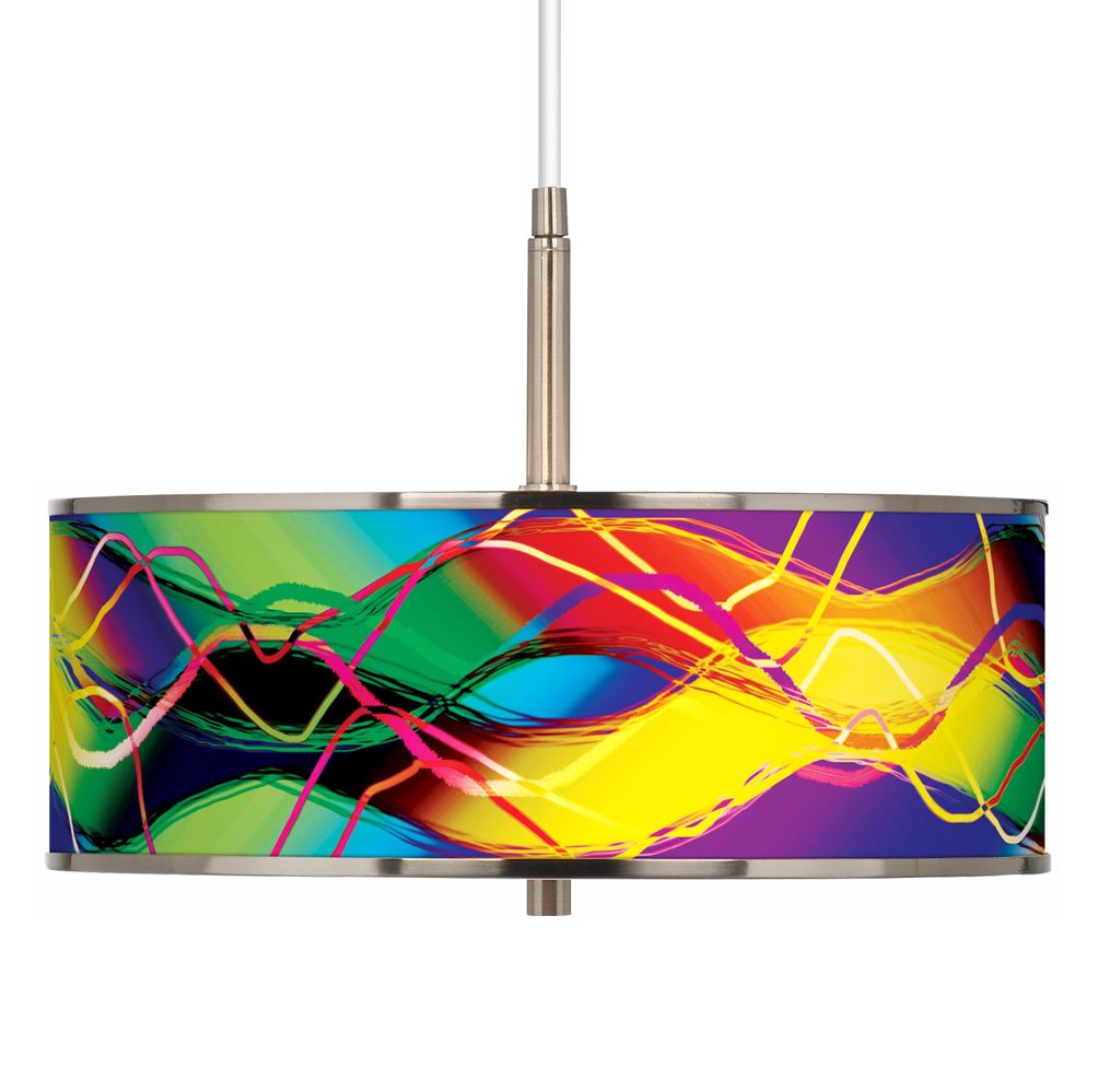 Colors In Motion (Light) Giclee Glow 16" Wide Pendant Light