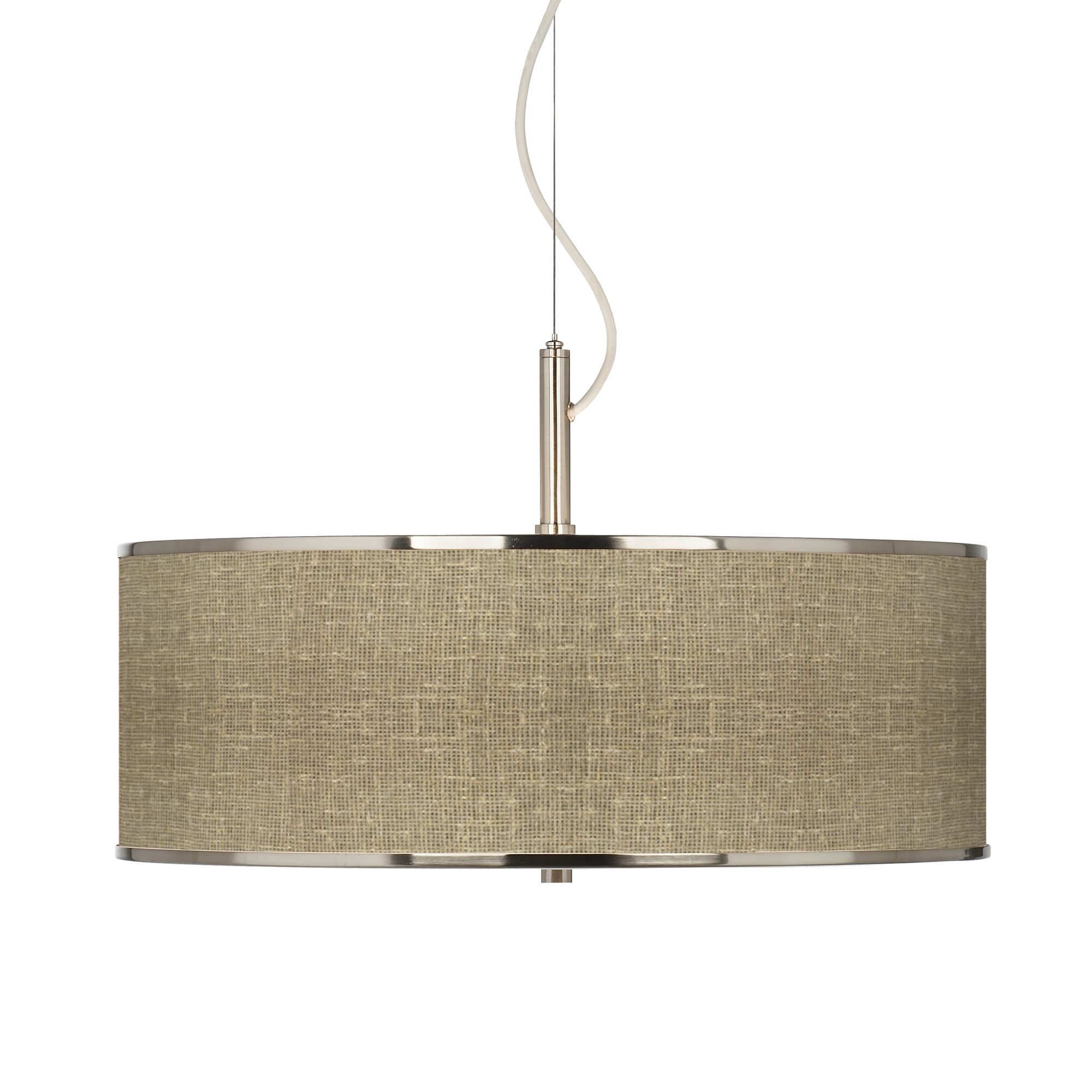 Burlap Print Giclee Glow 20" Wide Pendant Light