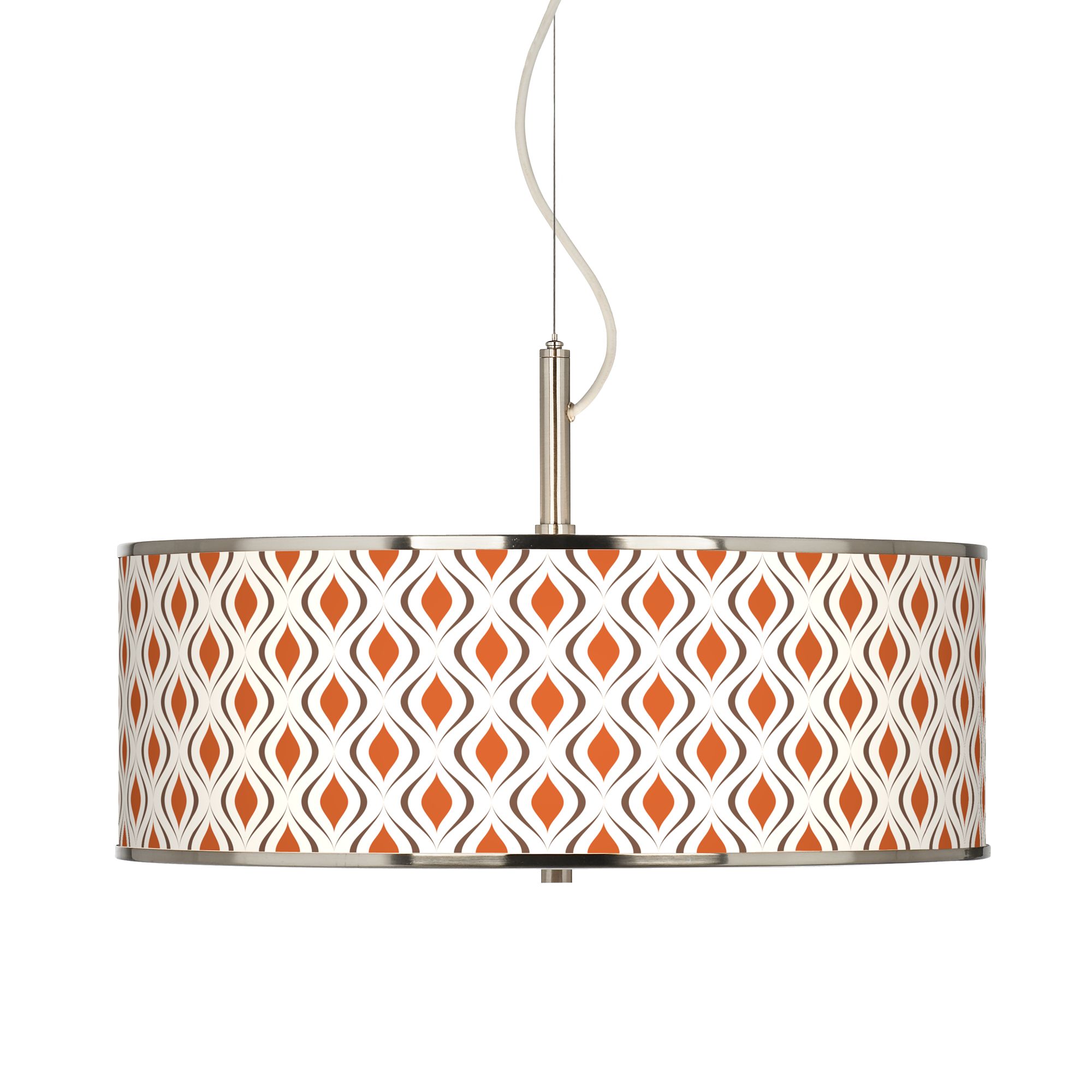 Retro Lattice Giclee Glow 20" Wide Pendant Light