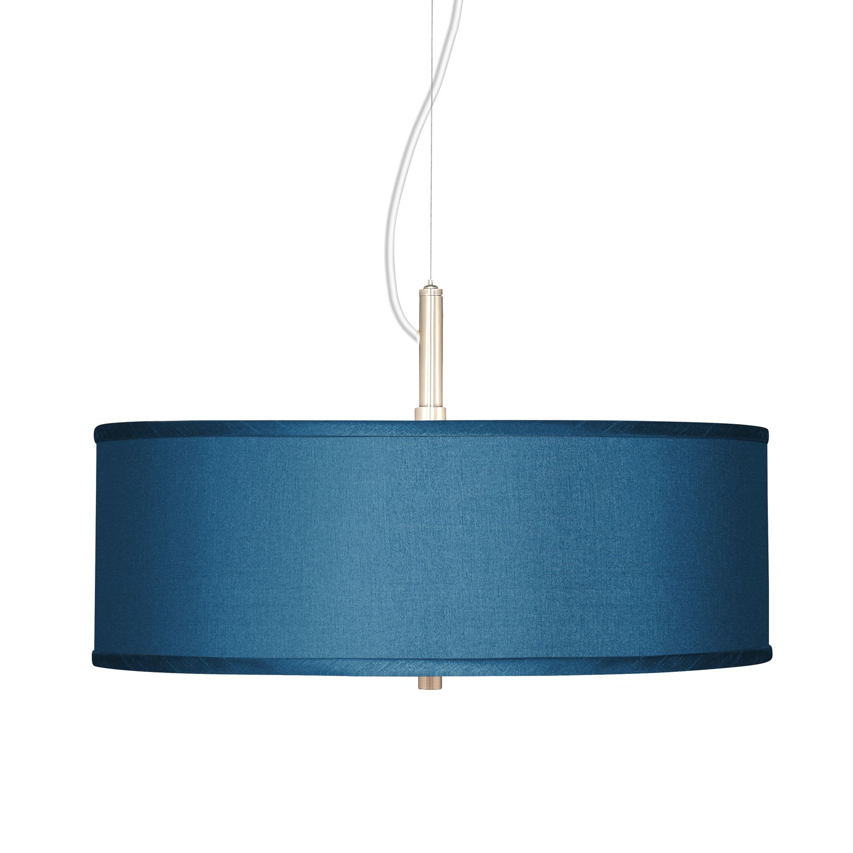 Blue Faux Silk 20" Wide Pendant light