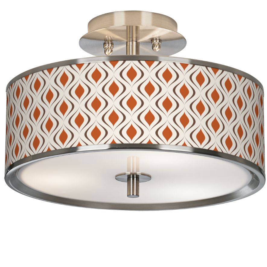Retro Lattice Giclee Glow 14" Wide Ceiling Light