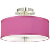 Pink Orchid Faux Silk 14&quot; Wide Steel Ceiling Light