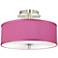 Pink Orchid Faux Silk 14" Wide Steel Ceiling Light