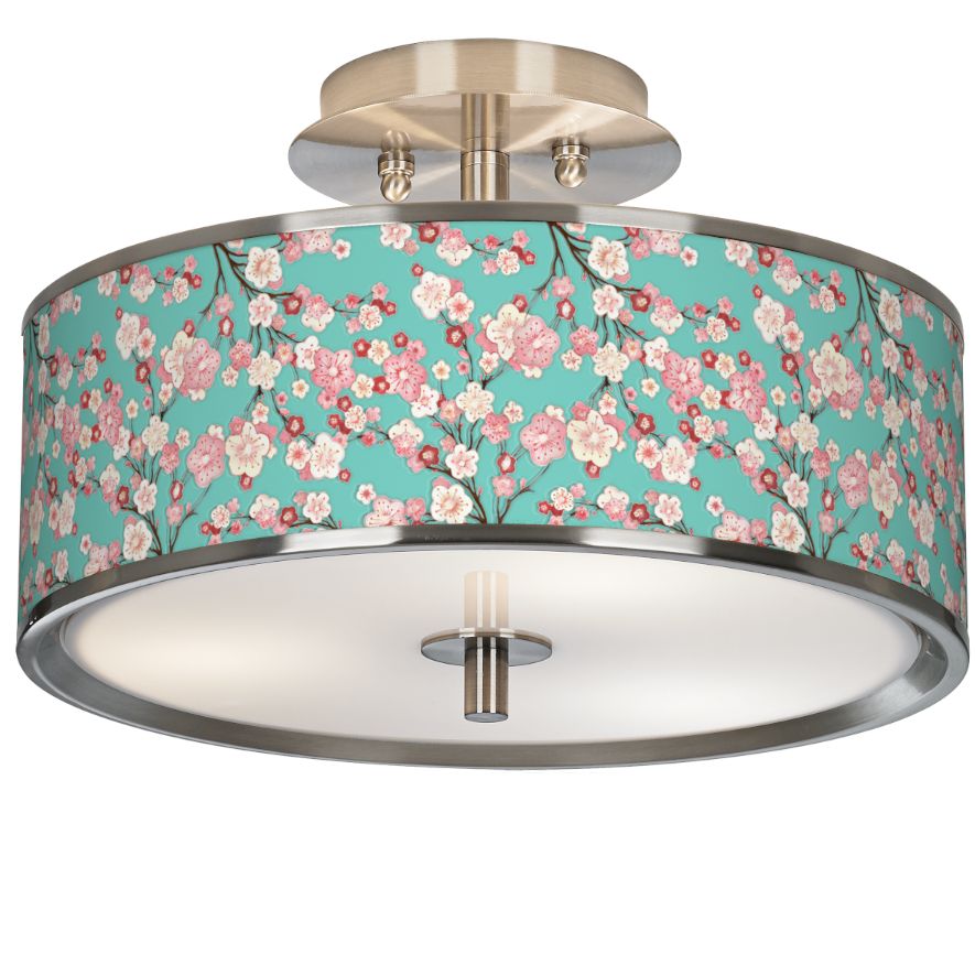 Cherry Blossoms Giclee Glow 14" Wide Ceiling Light