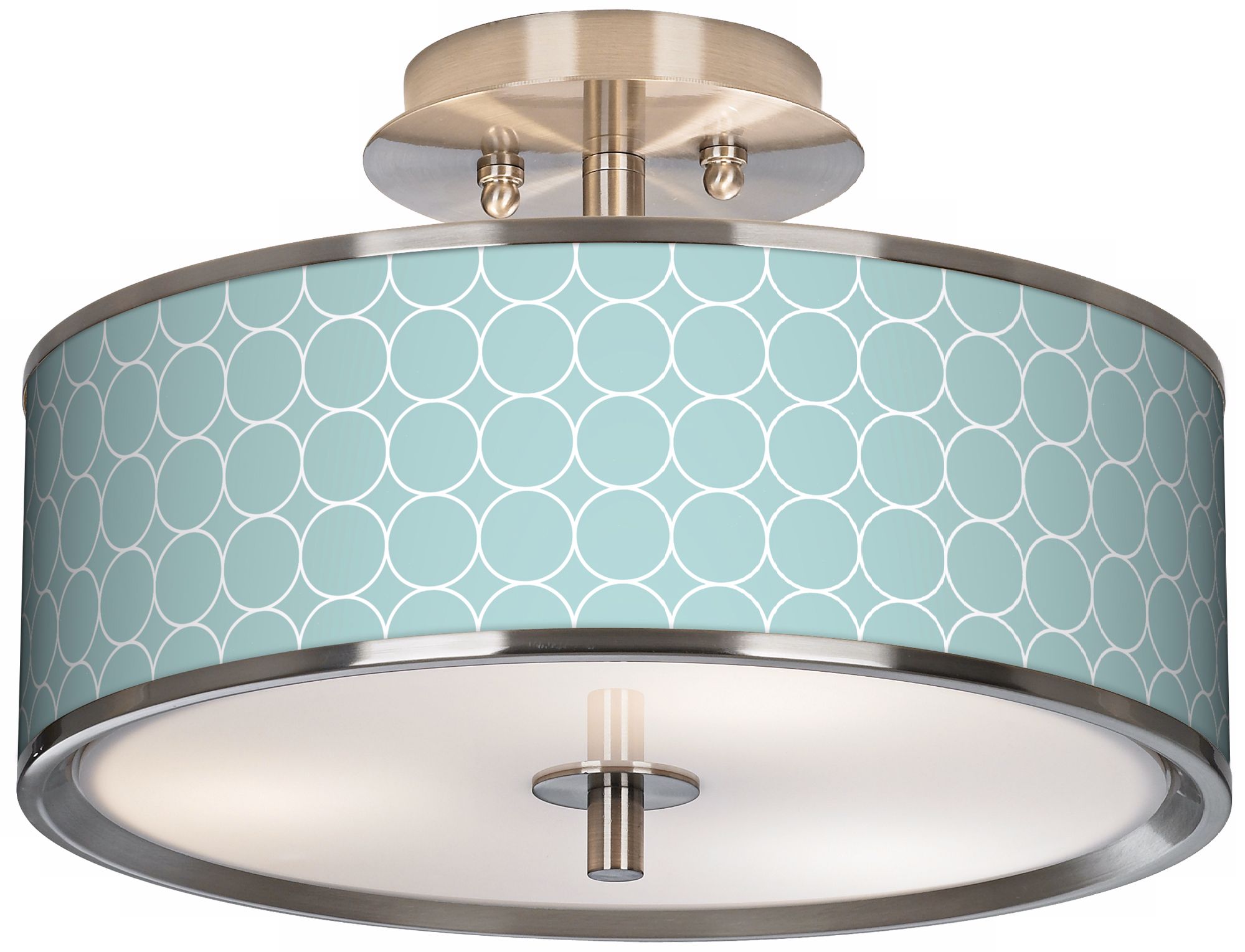 Aqua Interlace Giclee Glow 14" Wide Ceiling Light