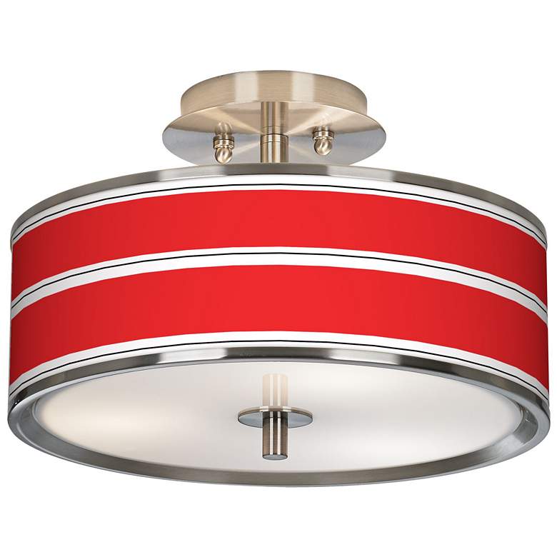 Red Stripes Giclee Glow 14&quot; Wide Ceiling Light