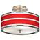 Red Stripes Giclee Glow 14" Wide Ceiling Light