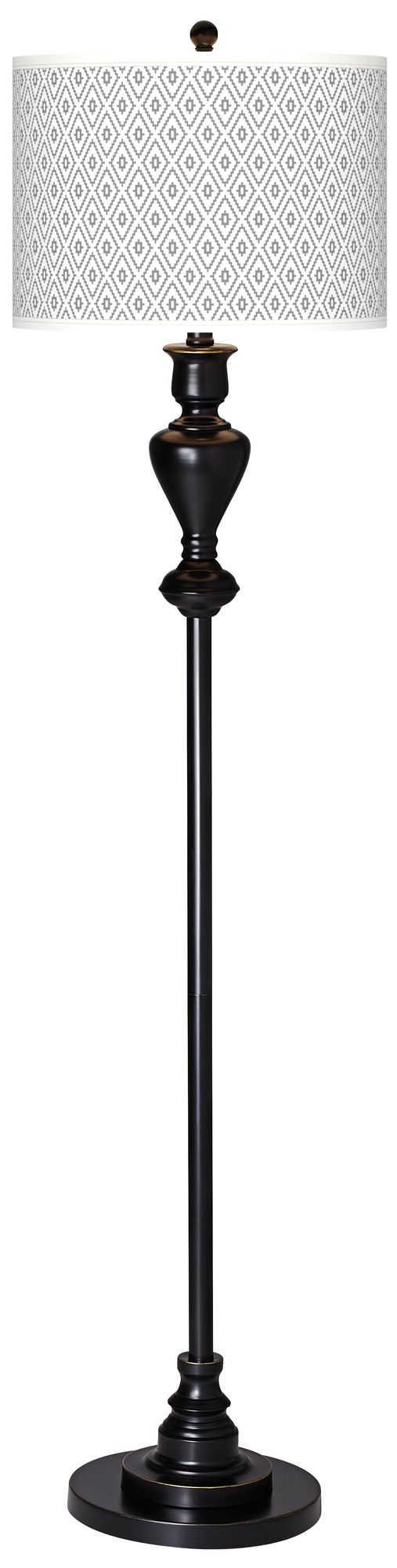 Diamonds Giclee Glow Black Bronze Floor Lamp