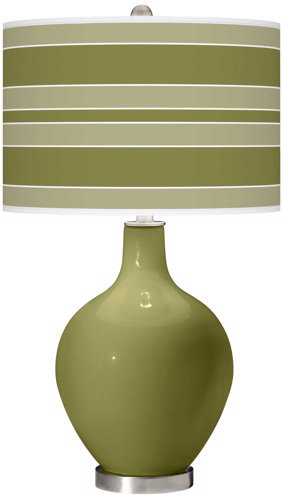 Rural Green Bold Stripe Ovo Table Lamp