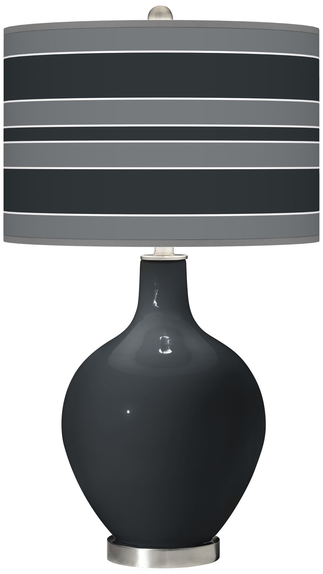 Black of Night Bold Stripe Ovo Table Lamp