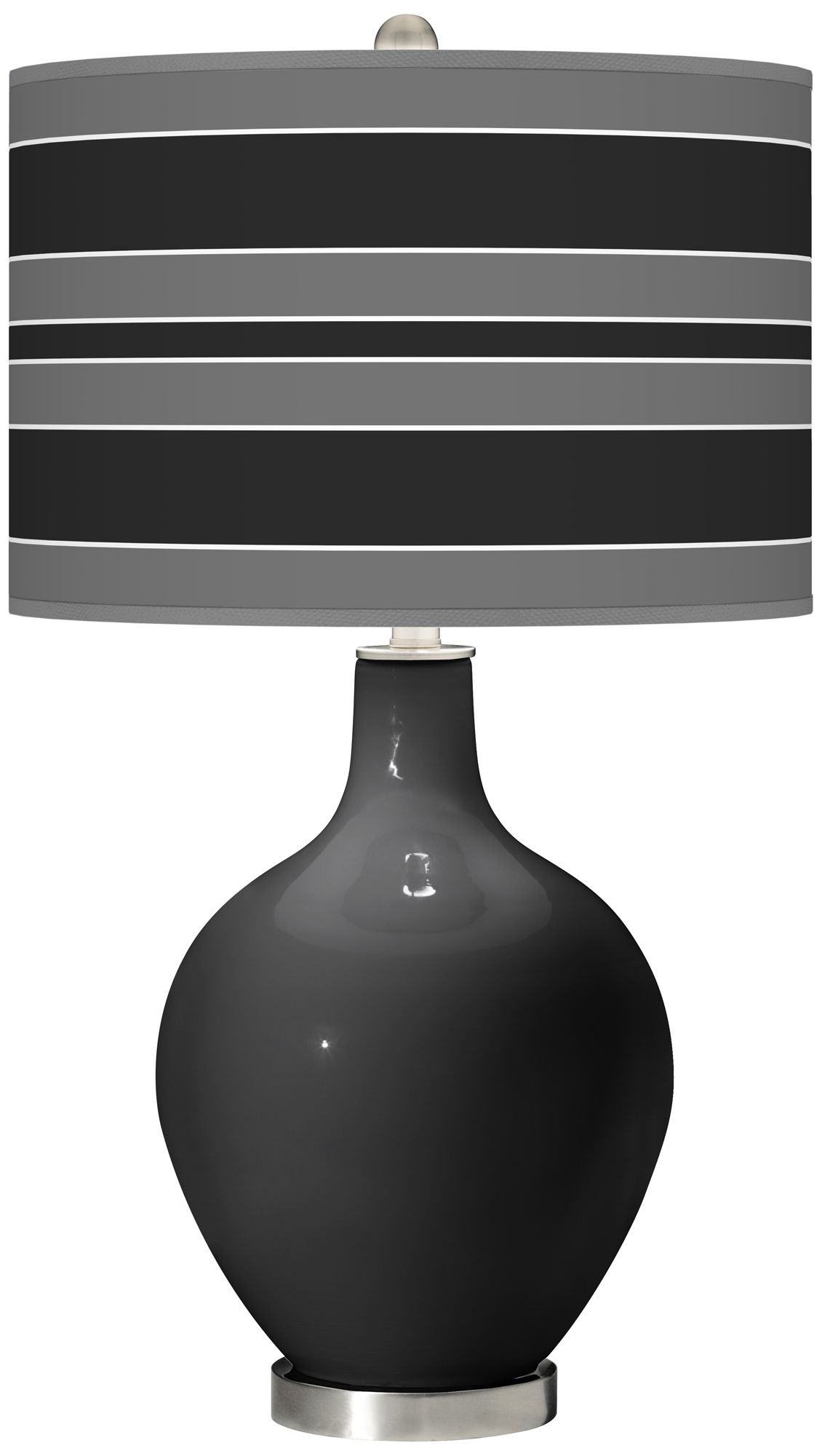 Tricorn Black Bold Stripe Ovo Table Lamp