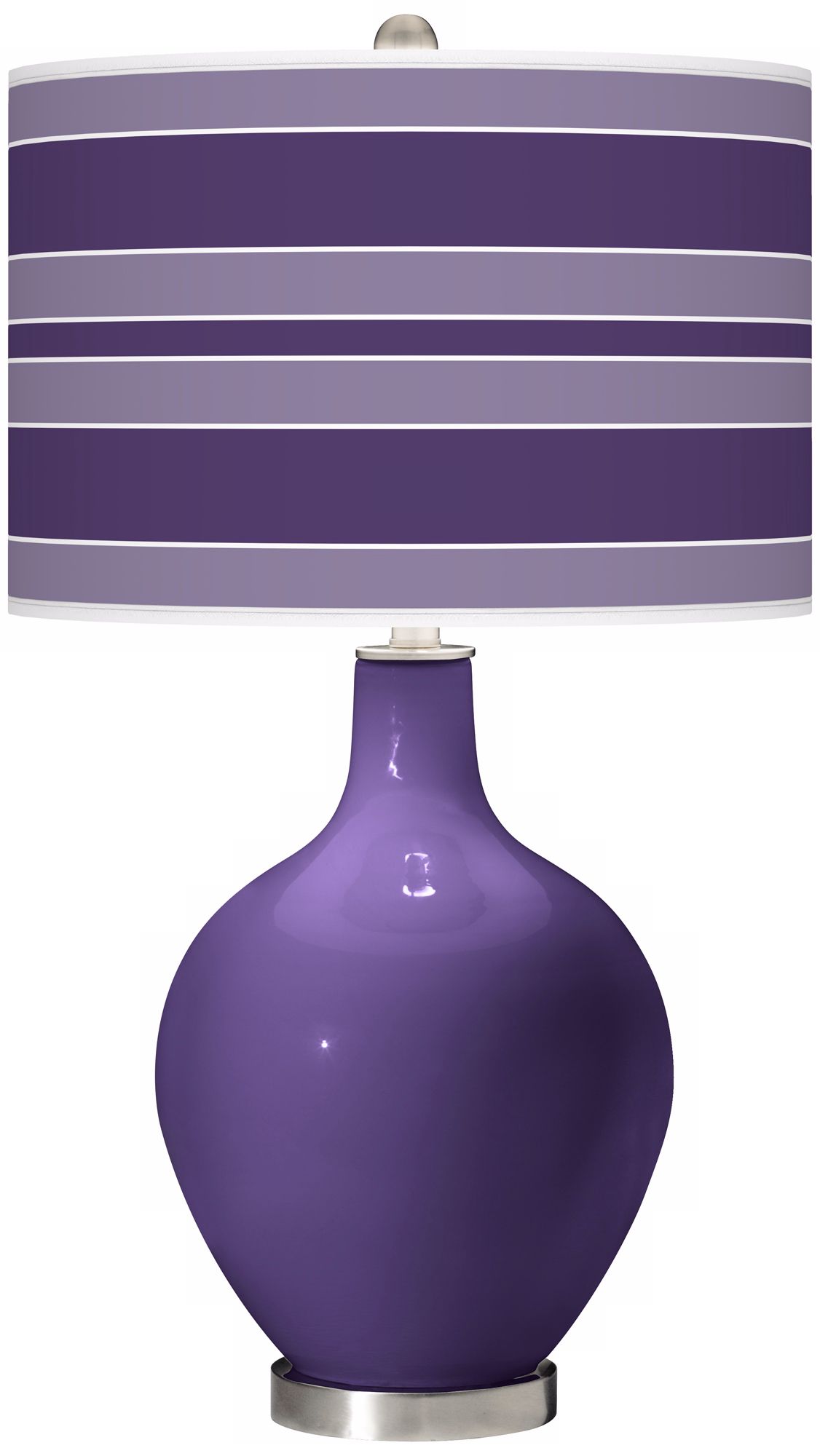 Izmir Purple Bold Stripe Ovo Table Lamp