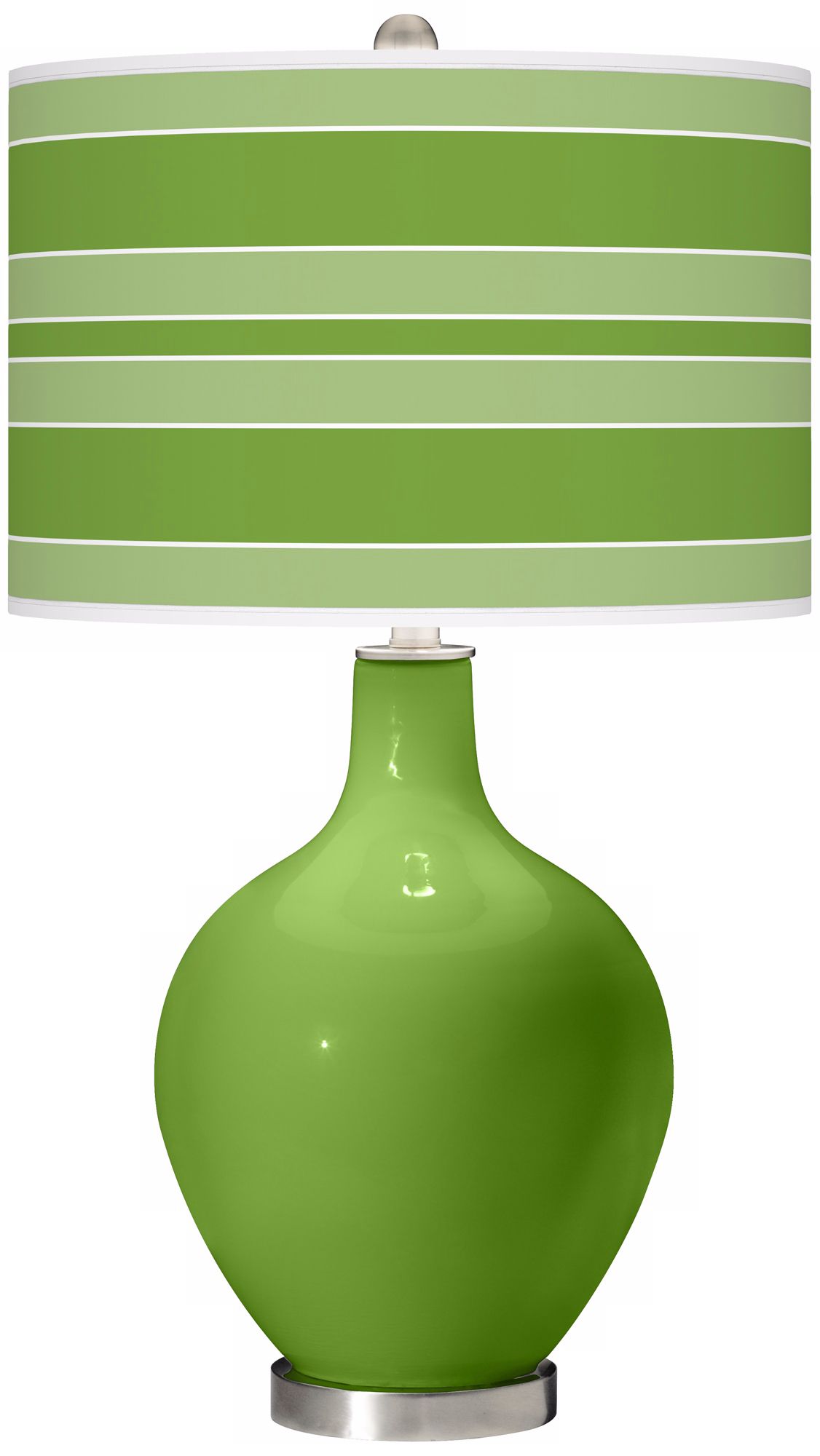 Rosemary Green Bold Stripe Ovo Table Lamp